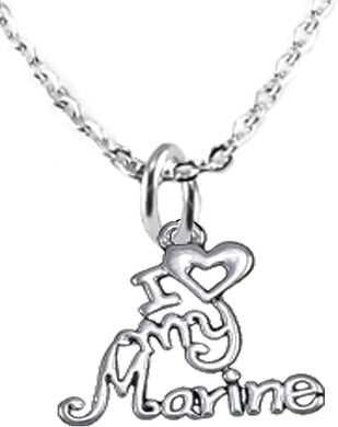 Marine, I Love My Marine, Adjustable Necklace Hypoallergenic, Safe-Nickel, Lead, Cadmium Free