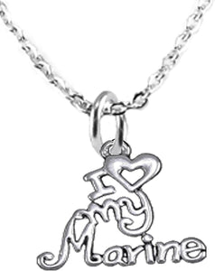 Marine, I Love My Marine, Adjustable Necklace Hypoallergenic, Safe-Nickel, Lead, Cadmium Free