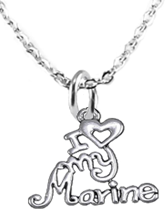 Marine, I Love My Marine, Adjustable Necklace Hypoallergenic, Safe-Nickel, Lead, Cadmium Free