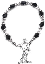 Marine, I Love My Marine, Black Crystal Bracelet Hypoallergenic, Safe-Nickel, Lead, Cadmium Free