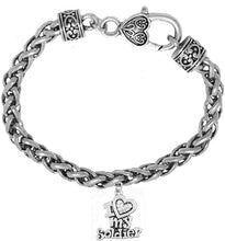 Army, I Love My Soldier, Wheat Chain Bracelet Hypoallergenic, Safe-Nickel, Lead, Cadmium Free