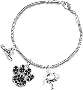 Swimming 3 Charm Black Crystal Paw Bracelet Hypoallergenic, Safe-Nickel, Lead & Cadmium Free!