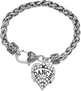 Dance Crystal Heart Bracelet, Safe-Hypoallergenic, Nickel, Lead & Cadmium Free!