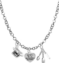 Cooking Jewelry, My Mom, My Joy, My Sunshine, My Heart, Chef Hat, Silverware, Adjustable Necklace, Hypoallergenic, Safe-Nickel, Lead, Cadmium Free