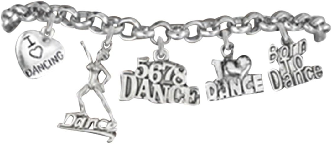 5, 6, 7, 8, Dance 5 Charm Bracelet, Safe-Hypoallergenic, Nickel, Lead and Cadmium Free