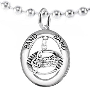 Band Music Notes Hypoallergenic Adjustable Necklace, Safe-Nickel, Lead Free