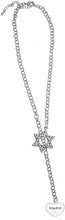 Jewish Madre Heart With Crystal Stone, Through A Crystal Star Of David, Rolo Chain Necklace Hypoallergenic, Safe-Nickel, Lead, And Cadmium Free