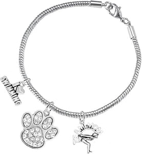 Swimming 3 Charm Clear Crystal Paw Bracelet Hypoallergenic, Safe-Nickel, Lead & Cadmium Free!