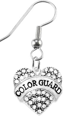 Color Guard Crystal Heart Earrings, Safe-Hypoallergenic, No Nickel, Lead, Or Poisonous Cadmium!