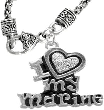 Marine I Love My Marine, Crystal Heart, Necklace, Hypoallergenic, Safe-Nickel, Lead, Free