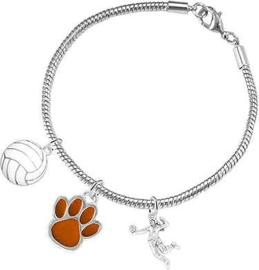 Orange Paw Volleyball, Adjustable, Safe-Hypoallergenic, Nickel, Lead Free