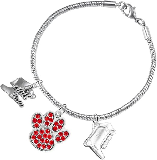 The, Drill Team Jewelry Red Crystal Paw Hypoallergenic Adjustable, Safe-Nickel, Lead Free