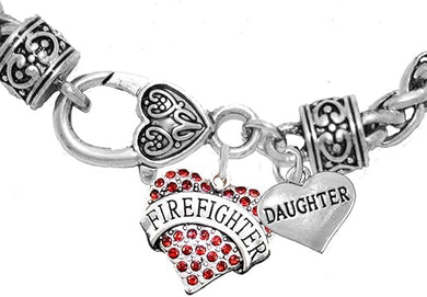 Firefighter Daughter Bracelet, Hypoallergenic, Safe-Nickel, Lead, Cadmium Free