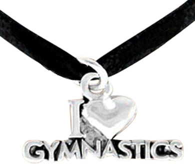 I Love Gymnastics Necklace, Adjustable, Hypoallergenic, Nickel, Lead & Cadmium Free!