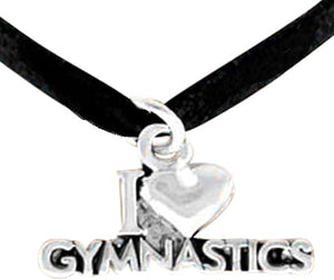 I Love Gymnastics Necklace, Adjustable, Hypoallergenic, Nickel, Lead & Cadmium Free!