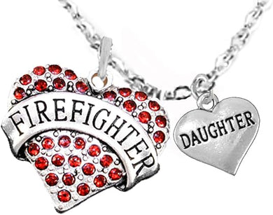 Firefighter, Daughter Adjustable Necklace, Hypoallergenic, Safe-Nickel, Lead, Cadmium Free