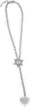 Jewish Firefighter, To The World My Husband Is Just A Fireman, But To Me That Fireman Is My World, Heart, Through A Crystal Star Of David, Necklace Hypoallergenic, Safe-Nickel, Lead, And Cadmium Free
