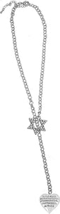 Jewish Firefighter, To The World My Husband Is Just A Fireman, But To Me That Fireman Is My World, Heart, Through A Crystal Star Of David, Necklace Hypoallergenic, Safe-Nickel, Lead, And Cadmium Free