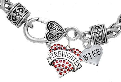 Firefighter Wife Bracelet, Hypoallergenic, Safe-Nickel, Lead, Cadmium Free