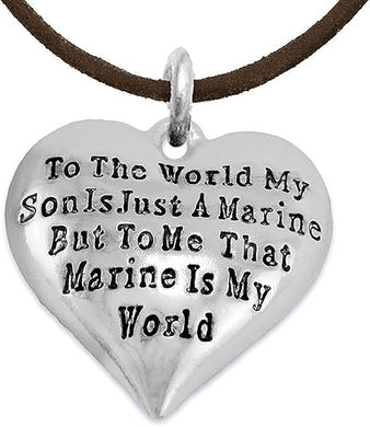 Marine Mom, My Son, is My World Bracelet, Hypoallergenic, Safe- Nickel, Lead and Cadmium Free