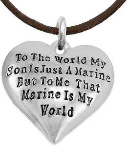 Marine Mom, My Son, is My World Bracelet, Hypoallergenic, Safe- Nickel, Lead and Cadmium Free
