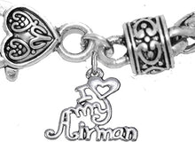 Air Force, I Love My Airman, Wheat Chain Bracelet Hypoallergenic, Safe-Nickel, Lead, Cadmium Free
