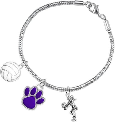 Purple Paw Volleyball, Adjustable, Safe-Hypoallergenic, Nickel, Lead Free