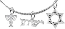 YESHUA (JESUS IN HEBREW) NAMED BY AN ANGEL OF GOD With Menorah And Star Of David, Yeshua, Messianic, Christian, Designer Snake Chain NecklaceHypoallergenic, Safe-Nickel, Lead, Cadmium Free