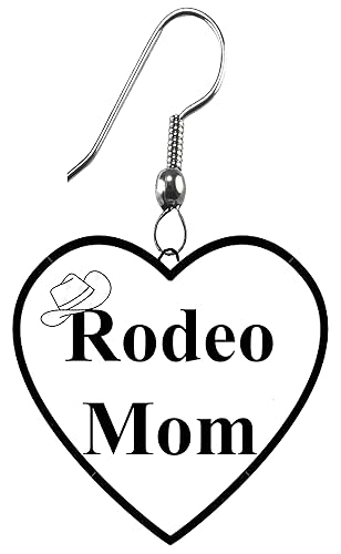 Rodeo Mom Heart Wire Fishhook Earrings, What A Wonderful Gift For Yourself, Or Someone Special. Gift Ready, Comes In A Blak Velvet Pouch, Hypoallergenic, Made In The USA By Veterans