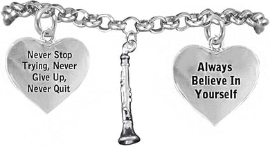 The Perfect Gift, Clarinet Never Give Up, Never Quit Hypoallergenic Adjustable, Safe-Nickel, Lead Free