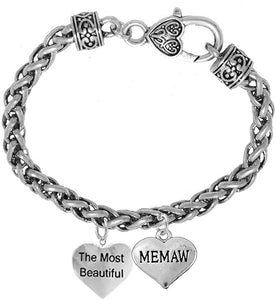 The Most Beautiful Memaw, Hypoallergenic, Safe-Nickel, Lead, Cadmium Free