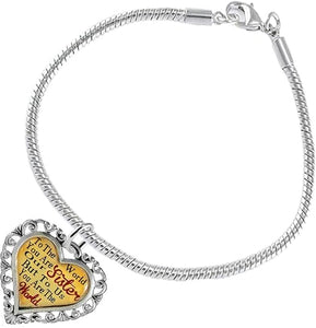 Sister Heart Charm Bracelet Hypoallergenic, Safe, Nickel, Lead & Cadmium Free!