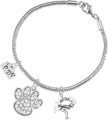 Swimming 3 Charm Clear Crystal Paw Bracelet Hypoallergenic, Safe-Nickel, Lead & Cadmium Free!