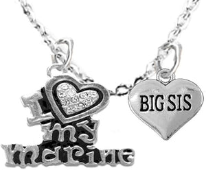 Marine Big Sis, Adult Adjustable Necklace, Hypoallergenic, Safe-Nickel, Lead, Free