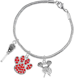 Lacrosse Jewelry, Red Crystal Paw Jewelry, Hypoallergenic Safe-Nickel, Lead and Cadmium Free!