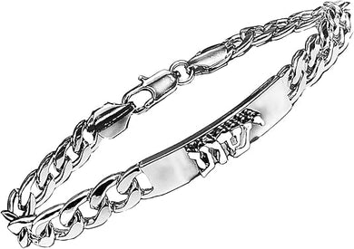 Messianic Christian Silvertone Yeshua, ID, Beautiful Curb Chain Bracelet If you do not believe that this jewelry is beautiful when you receive it, simply return it, Large, Silver, Carnelian