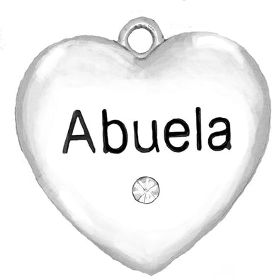 Abuela Charm With Crystal, Hyperallergenic, Safe-Nickel, Lead, And Cadmium Free