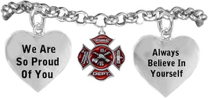 Firefighter's We are So Proud of You Adjustable Hypoallergenic Safe-Nickel, Lead & Cadmium Free!