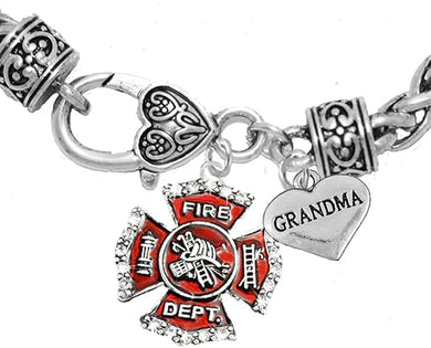 Firefighter Grandma Bracelet, Hypoallergenic, Safe-Nickel, Lead, Cadmium Free