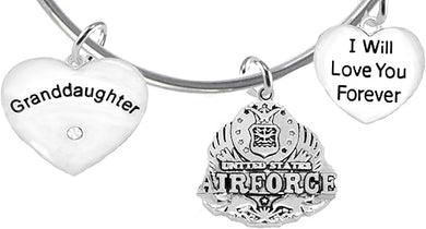 Airman Granddaughter, I Will Love You Forever, Hypoallergenic, Safe-Nickel Free, No Poisonous Lead Or Cadmium