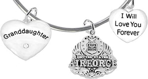 Airman Granddaughter, I Will Love You Forever, Hypoallergenic, Safe-Nickel Free, No Poisonous Lead Or Cadmium