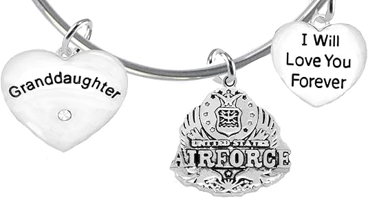 Airman Granddaughter, I Will Love You Forever, Hypoallergenic, Safe-Nickel Free, No Poisonous Lead Or Cadmium