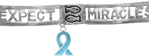 Ovarian Cancer Jewelry, Expect Miracles, The Original Hypoallergenic, Safe-Nickel, Lead, Cadmium Free, Adjustable Stretch Bracelet