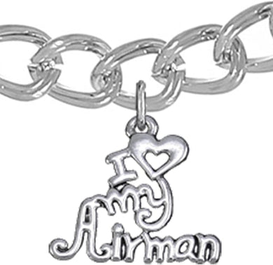 Air Force, I Love My Airman, Bracelet Hypoallergenic, Safe-Nickel, Lead, Cadmium Free