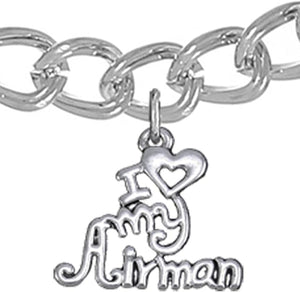 Air Force, I Love My Airman, Bracelet Hypoallergenic, Safe-Nickel, Lead, Cadmium Free