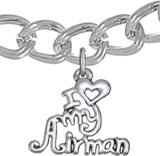 Air Force, I Love My Airman, Bracelet Hypoallergenic, Safe-Nickel, Lead, Cadmium Free