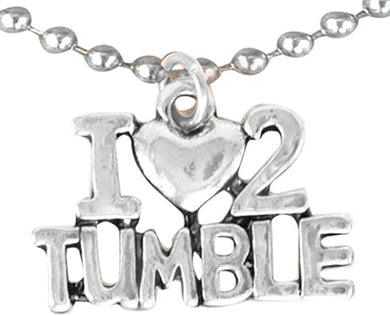 I Love To Tumblel Necklace, Adjustable, Hypoallergenic, Nickel, Lead & Cadmium Free!