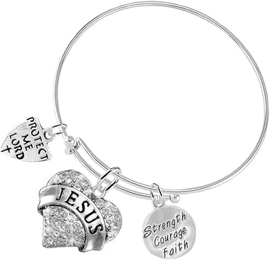 Christian 3 Charm Adjustable Bracelet Hypoallergenic, Safe-Nickel, Lead, Free