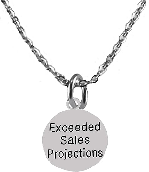 Exceeded Sales Projections, Award, Adjustable 18-21 Inch Cable Chain Necklace, Nickel, Lead, And Cadmium Free-Hypoallergenic