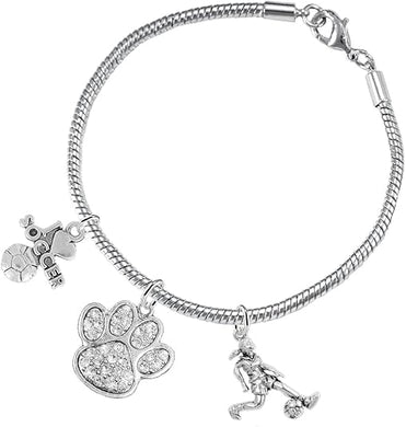 The, Soccer Jewelry Crystal Paw Hypoallergenic Adjustable, Safe-Nickel, Lead Free